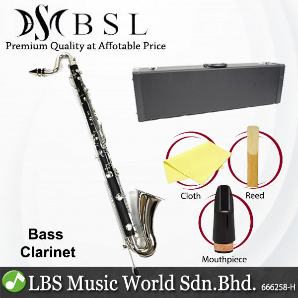 BSL Bb Bass Clarinet with Silver Keys with ABS Body