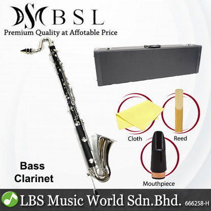 BSL Bb Bass Clarinet with Silver Keys with ABS Body