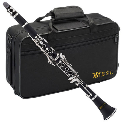 BSL Bb Clarinet B Flat Woodwind Black Ebonite for Beginner