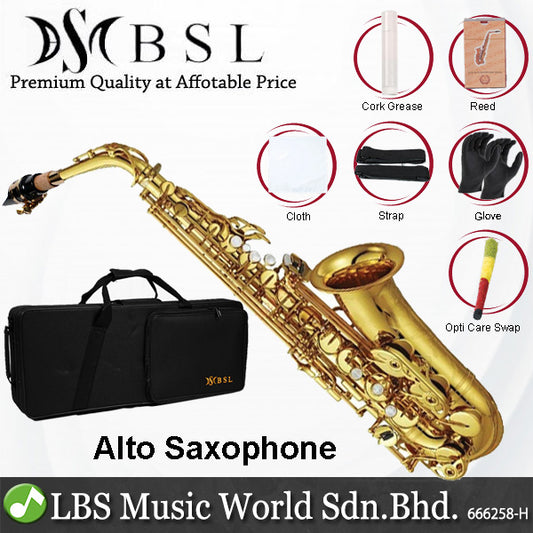 BSL Alto Saxophone Gold E Flat Electrophoresis with Case - Lacquer