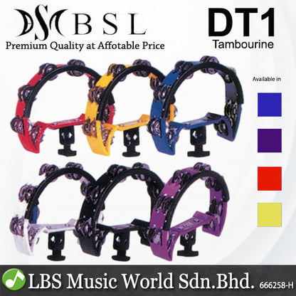 BSL DT1 Drum Set Tambourine With Hihat Clamp Holder (Random Colour)