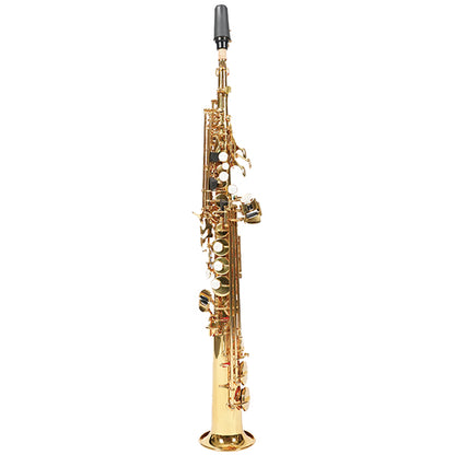 BSL Soprano Saxophone B Flat Split Pipe Wind Instrument with Case - Lacquer