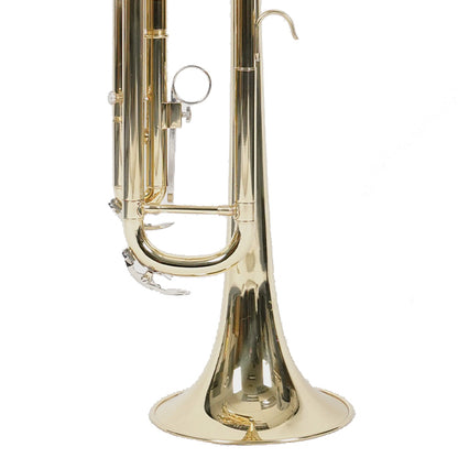 BSL Bb Trumpet Instrument B Flat Three Tone Gold Plated and Nickel for Beginner with Case