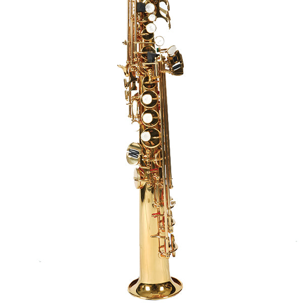 BSL Soprano Saxophone B Flat Split Pipe Wind Instrument with Case - Lacquer