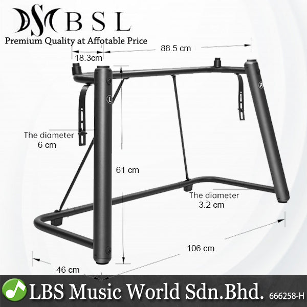 BSL U Shaped Piano & Keyboard Stand with Locking Straps for 61, 76 and 88 Keys