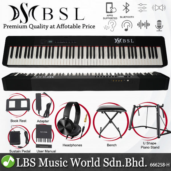 BSL X88S 88 Keys Grand Hammer Weighted Digital Piano