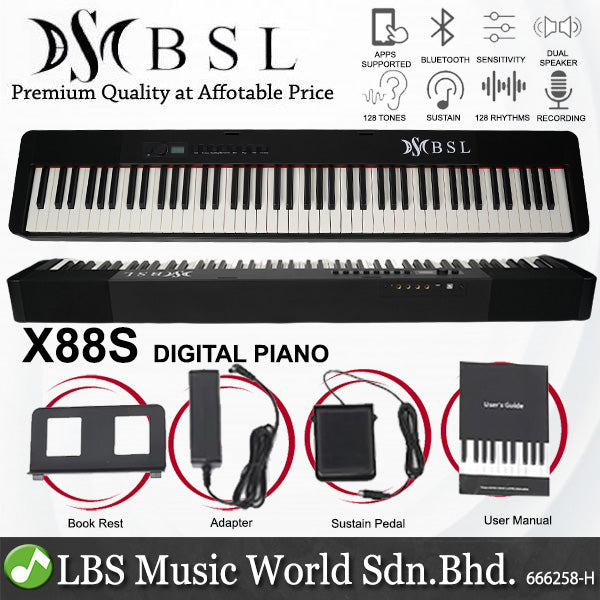 BSL X88S 88 Keys Grand Hammer Weighted Digital Piano
