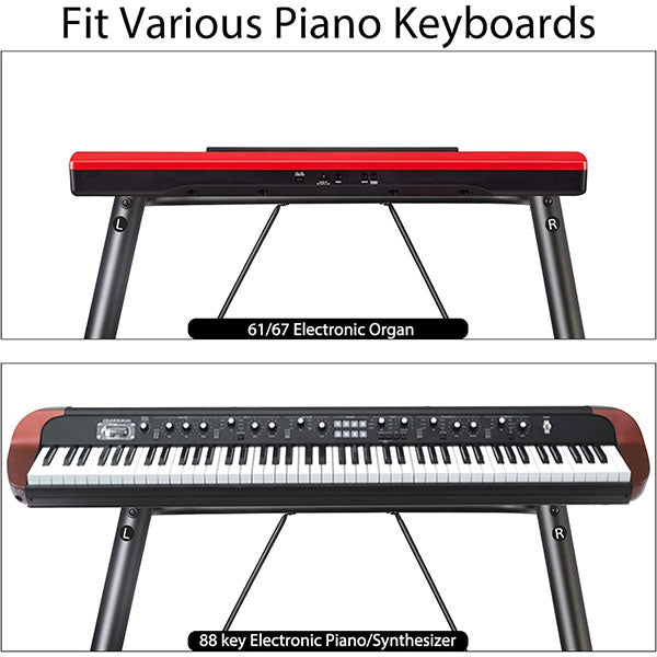 BSL U Shaped Piano & Keyboard Stand with Locking Straps for 61, 76 and 88 Keys