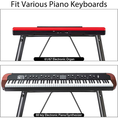 BSL U Shaped Piano & Keyboard Stand with Locking Straps for 61, 76 and 88 Keys
