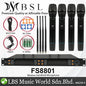 BSL FS8801 4 Channel Handheld Wireless Microphone Systems with Adjustable Mic Frequency