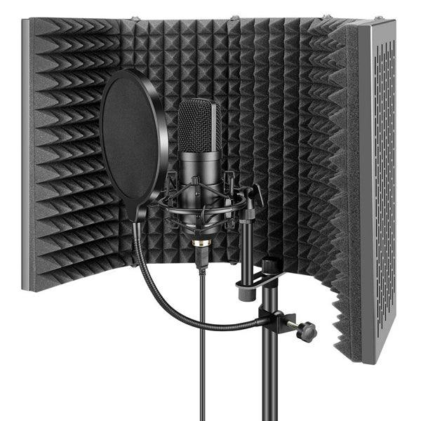BSL 5 Door Portable Vocal Booth Folding Recording Microphone Shield Windscreen Soundproof Insolation for Mic (PVB)
