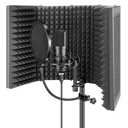 BSL 5 Door Portable Vocal Booth Folding Recording Microphone Shield Windscreen Soundproof Insolation for Mic (PVB)
