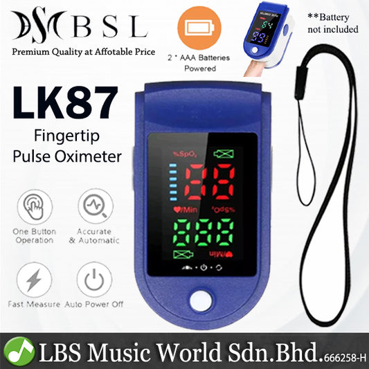 BSL LK-87 Medical Fingertip Pulse Oximeter for Blood Oxygen Level Detector Indicator & Heart Rate Meter