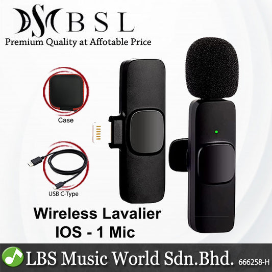 BSL Wireless Lavalier Clip On Microphone for Android and iOS Phone Plug and Play Mic Recording Streaming Vlog and Interview