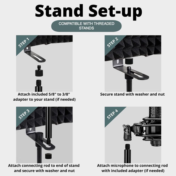 BSL 5 Door Portable Vocal Booth Folding Recording Microphone Shield Windscreen Soundproof Insolation for Mic (PVB)