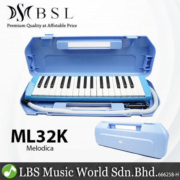 BSL ML32K 32 Keys Pianica Melodica Melodion with Flexible Long Pipe with Short Mouthpieces and Piano Case