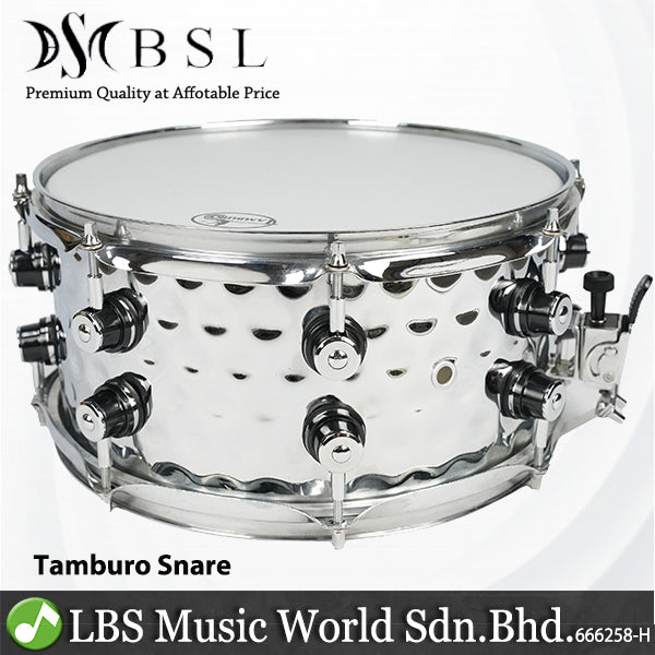 BSL Tamburo Steel Snare Drum 12 , 13 and 14 Inch for Drum Set