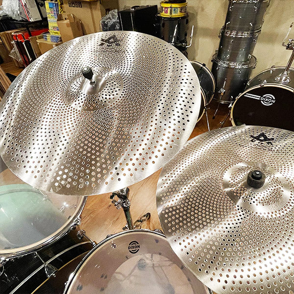 BSL 5 Piece A Series Silent Cymbals with 14" Hi-Hats 16" 18" Crash, and 20" Medium Ride Cymbal (Low Volume Quite Mute)