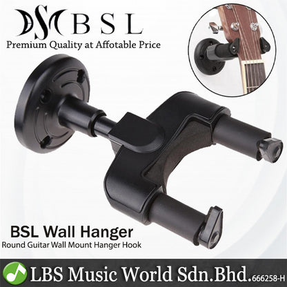 BSL Round Guitar Wall Mount Hanger Hook for For Electric Acoustic Bass Guitars