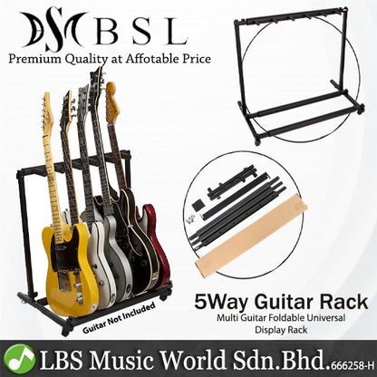 BSL Multi Guitar Foldable Universal Display Rack and Stand Suitable For All Guitar (5 Way)
