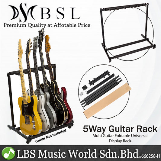 BSL Multi Guitar Foldable Universal Display Rack and Stand Suitable For All Guitar (5 Way)