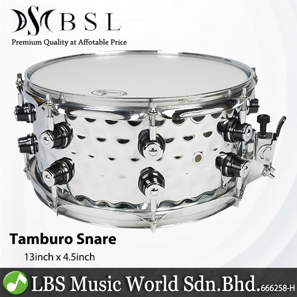 BSL Tamburo Steel Snare Drum 12 , 13 and 14 Inch for Drum Set