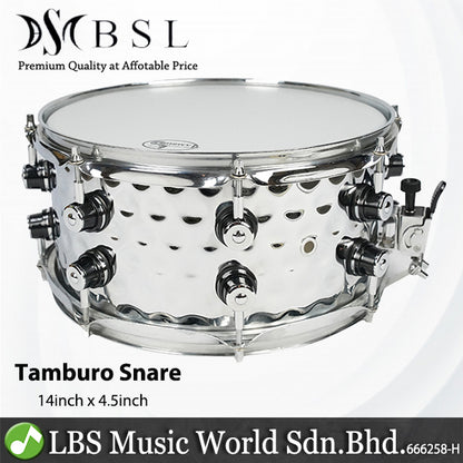 BSL Tamburo Steel Snare Drum 12 , 13 and 14 Inch for Drum Set