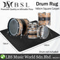 BSL Drum Carpet 160cm X 160cm Square Rug For Acoustic Digital Drum with Rubber Bottom Anti Slip Mat (Black)