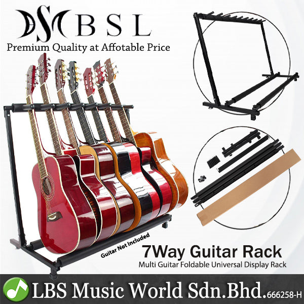 BSL Multi Guitar Foldable Universal Display Rack and Stand Suitable For All Guitar (3, 5, 7 and 9 Way)