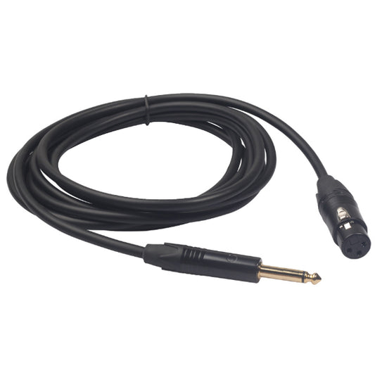 BSL 6.35mm Mono 1/4" TS GOLD Jack to XLR Female Audio Microphone Mic Cable - 1.5 / 3 / 5 Meter