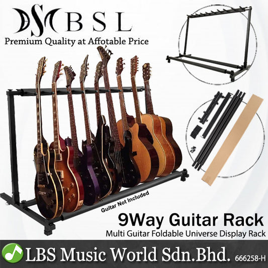 BSL 9 Way Guitar Foldable Universal Display Rack and Stand Suitable For All Guitar (9 Way)