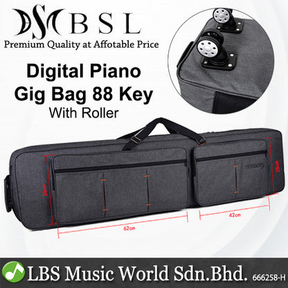 BSL 88 Keys Digital Piano Gig Bag For Keyboard, Organ and Piano with Roller Carry Soft Case