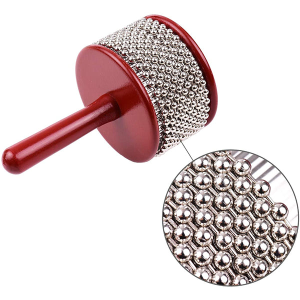 BSL KBS2 Cabasa Wooden Shaker with Metal Bead Chain and Percussion Cylinder Musical Instrument (KBS 2)