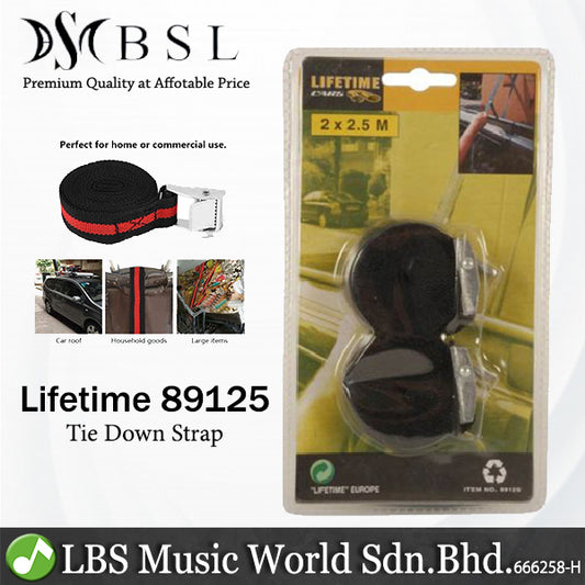 BSL Lifetime 89125 Truck Tie Down Cargo Strap Luggage Lashing Ratchet Belt Buckle, Car Tie Down Strap, Ratchet Tie Down Strap (2 X 2.5M)