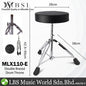BSL MLX110-E Adjustable Double Brace Drum Throne for Drum Set Chair Seat with Chrome Hardware