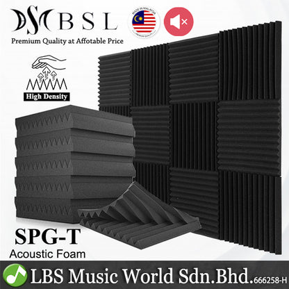 BSL Triangle 30 X 30 X 2.5cm Recording Studio Acoustic Panel Foam for Soundproof Noise Cancelling Isolation Sound Absorb Sponge (High Density)