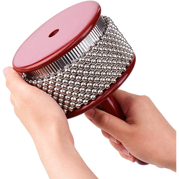 BSL KBS2 Cabasa Wooden Shaker with Metal Bead Chain and Percussion Cylinder Musical Instrument (KBS 2)