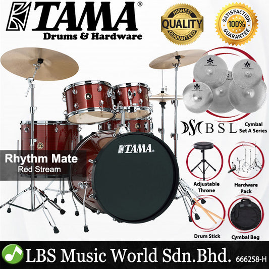 Tama Rhythm Mate 5 Piece Drum Set with BSL A Series Cymbals Set - 22 inch Bass Drum