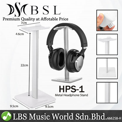 BSL Multi Function Headphone Stand for Headset Earphone Display Bracket Hanger Holder -HPS-1 White