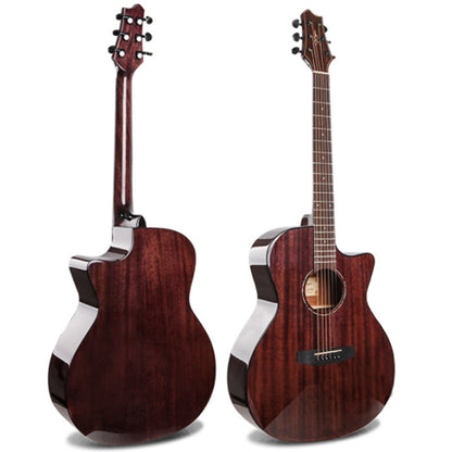 BSL M-D10S Cutaway Dreadnought Acoustic Solid Top Full Mahagony Wood Guitar Package
