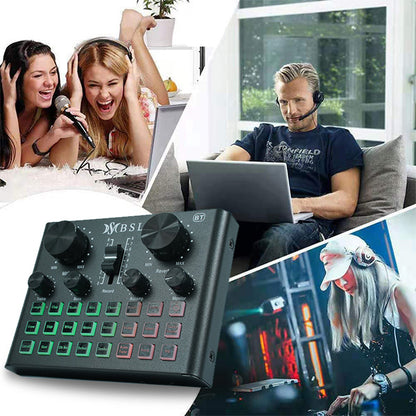 BSL BM-8000 Studio Mic with V8 Plus Bluetooth USB Sound Card for Live Recording Microphone Package (BM8000)