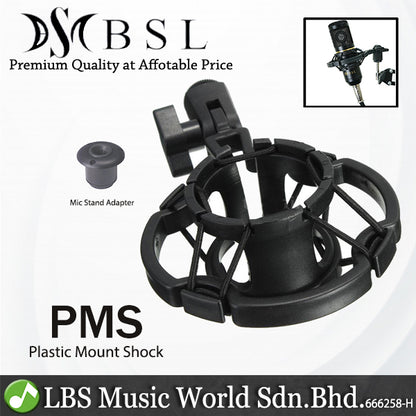 BSL PMS ABS Universal Microphone Suspension Shock Mount for Studio Condenser Mic Anti Vibration (Black)