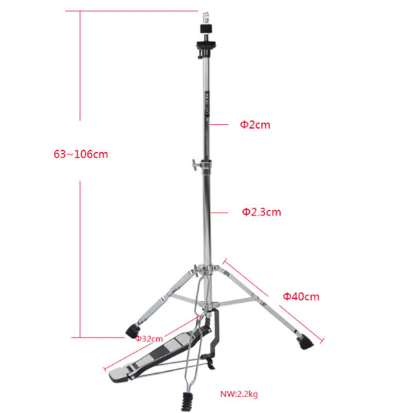 BSL G500 Hi-Hat Tripod Pedal Stand Double Brace for Drum Kit Holding Cymbal (Hihat Hi Hat)