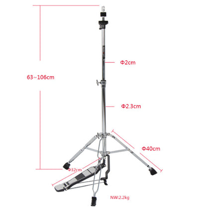 BSL G500 Hi-Hat Tripod Pedal Stand Double Brace for Drum Kit Holding Cymbal (Hihat Hi Hat)