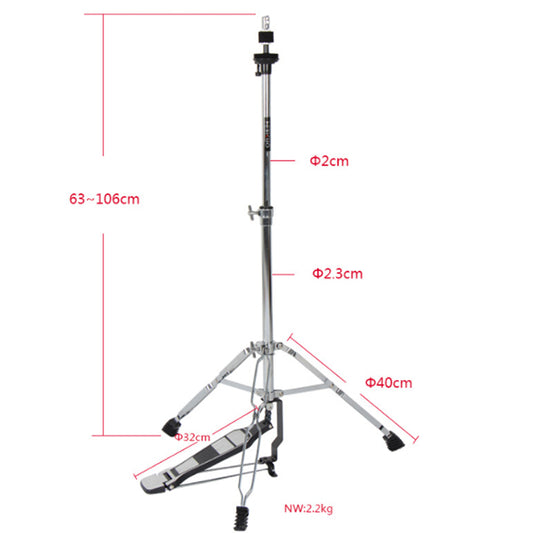BSL G500 Hi-Hat Tripod Pedal Stand Double Brace for Drum Kit Holding Cymbal (Hihat Hi Hat)