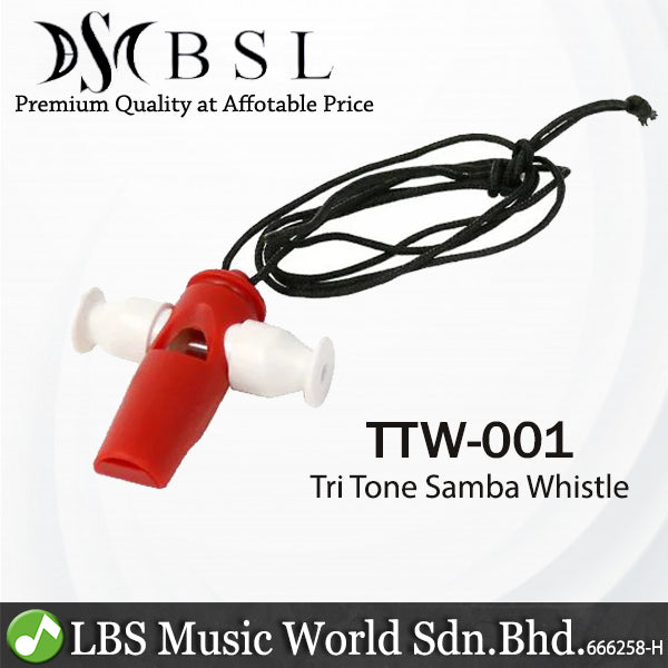 BSL TTW-001 Tri Tone Whistle Latin Percussion Samba Wind for Marching Band Red White