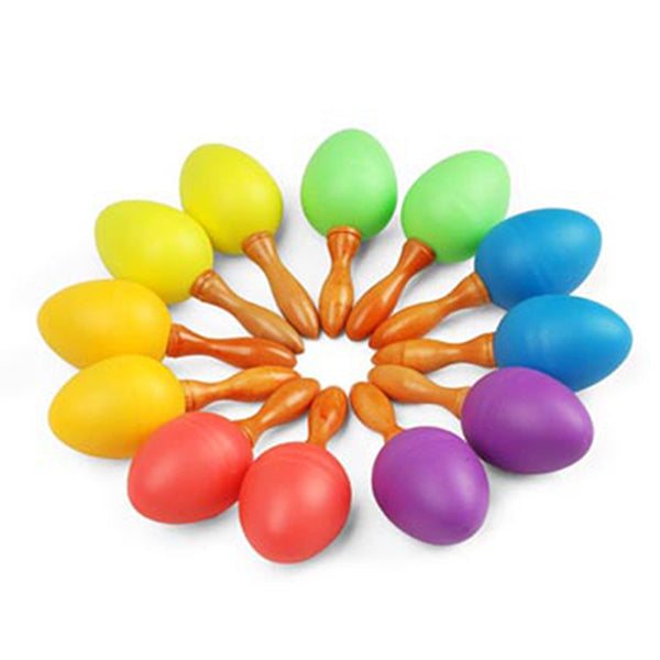 BSL SE2 Maracas Egg Shaker with Wood Handle Percussion - Pair (Random Colour)