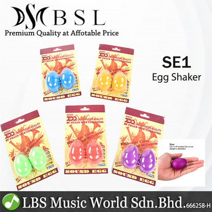 BSL SE1 Egg Shaker Maracas Rattle Rustling Percussion Pair (Random Colour)