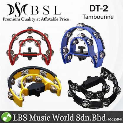 BSL DT2 Drum Set Tambourine with Hihat Clamp Holder (Random Colour)