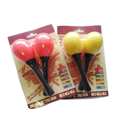 BSL SE4 Maracas Egg Shaker Percussion with Plastic Short ABS Handle for Latin Music - Pair (Random Colour)